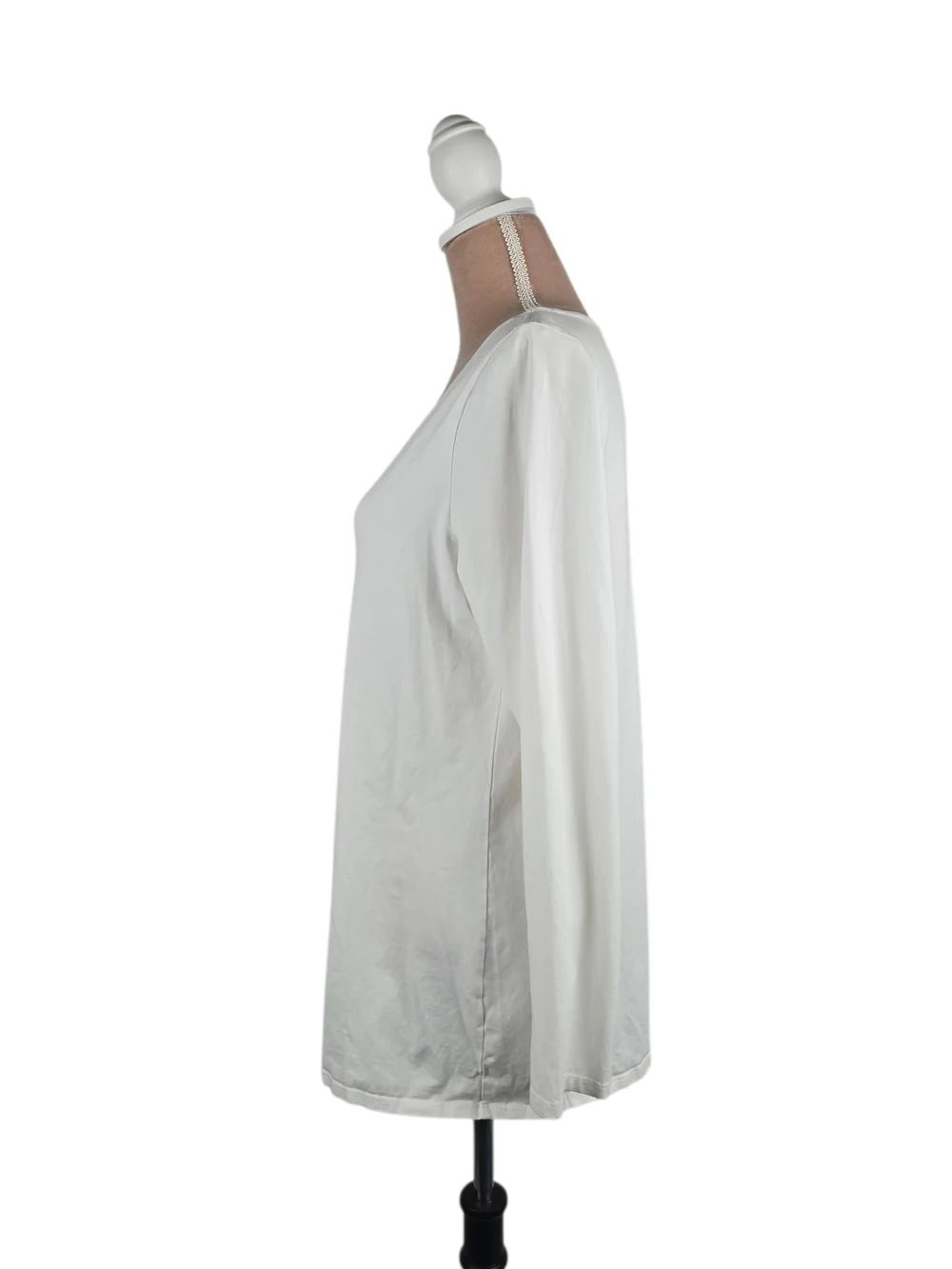 J. Jill Pure Jill Classic Long Sleeve Scoop Neck Top White Size Large
